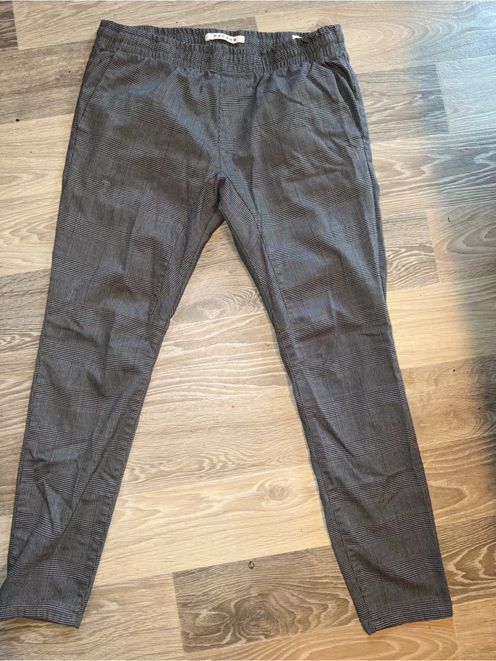 PacSun Men's Plaid Slim Chinos - Gray